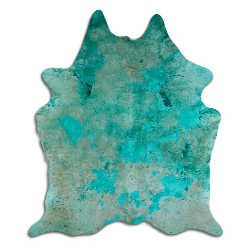 ACID WASHED HAIR ON COWHIDE DISTRESSED EMERALD GREEN MODA-DBK