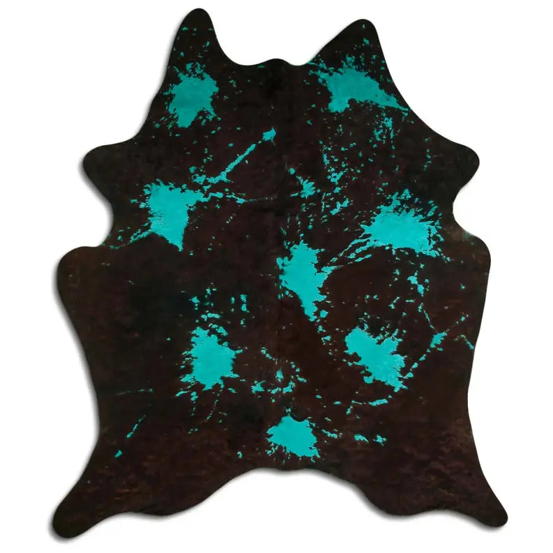 ACID WASHED HAIR ON COWHIDE DISTRESSED EMERALD GREEN MODA-DBK
