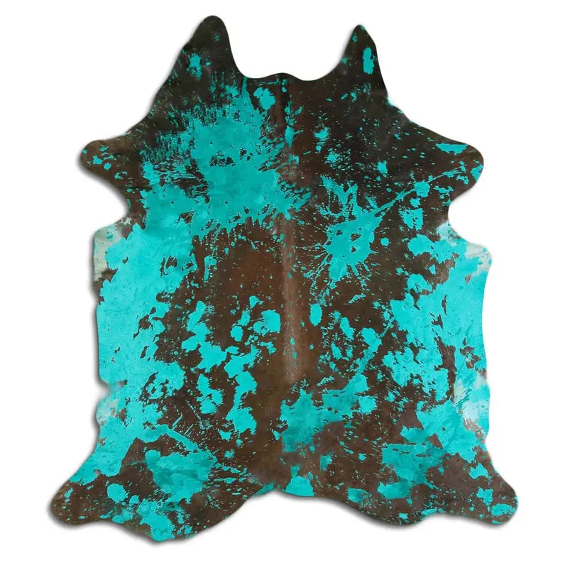 ACID WASHED HAIR ON COWHIDE DISTRESSED EMERALD GREEN MODA-DBK