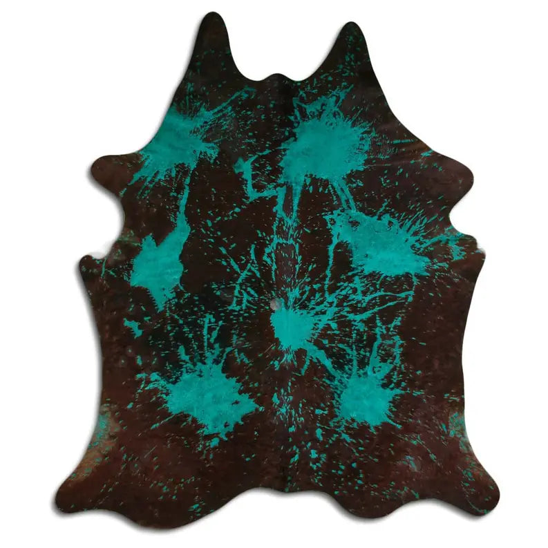 ACID WASHED HAIR ON COWHIDE DISTRESSED EMERALD GREEN MODA-DBK