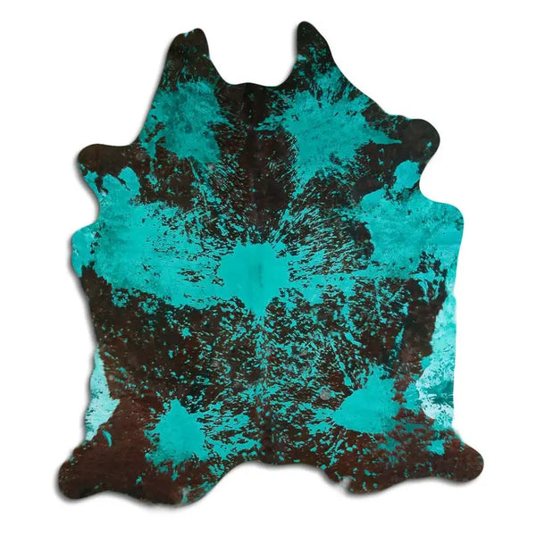 ACID WASHED HAIR ON COWHIDE DISTRESSED EMERALD GREEN MODA-DBK