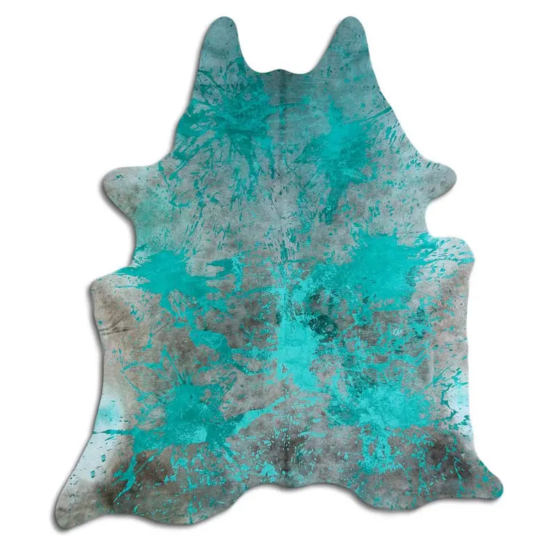 ACID WASHED HAIR ON COWHIDE DISTRESSED EMERALD GREEN MODA-DBK