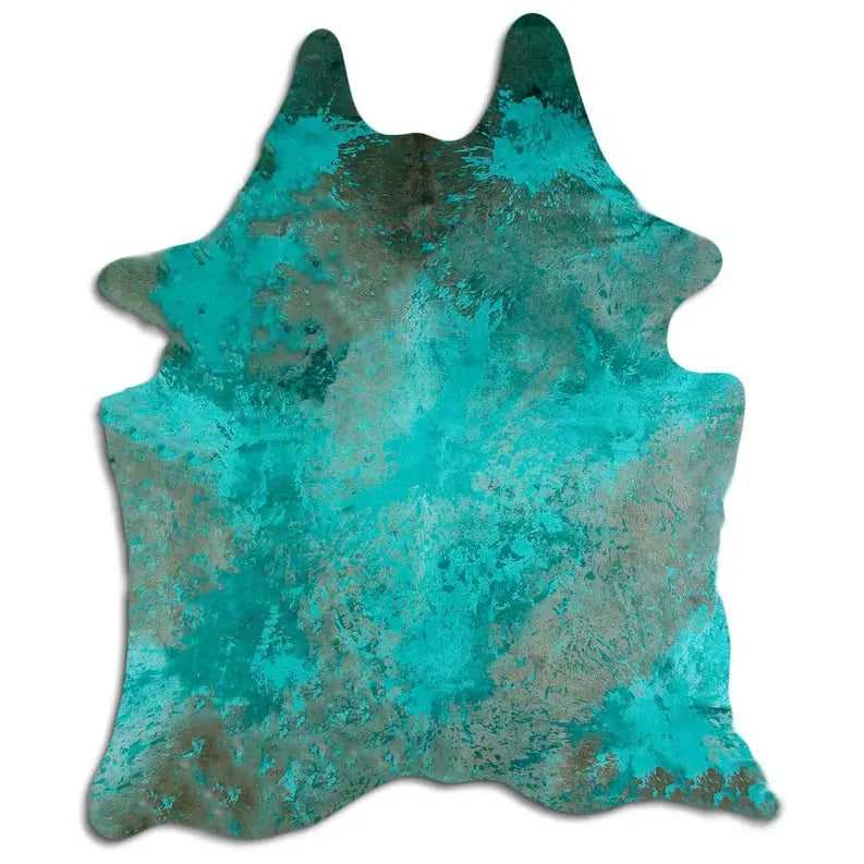 ACID WASHED HAIR ON COWHIDE DISTRESSED EMERALD GREEN MODA-DBK