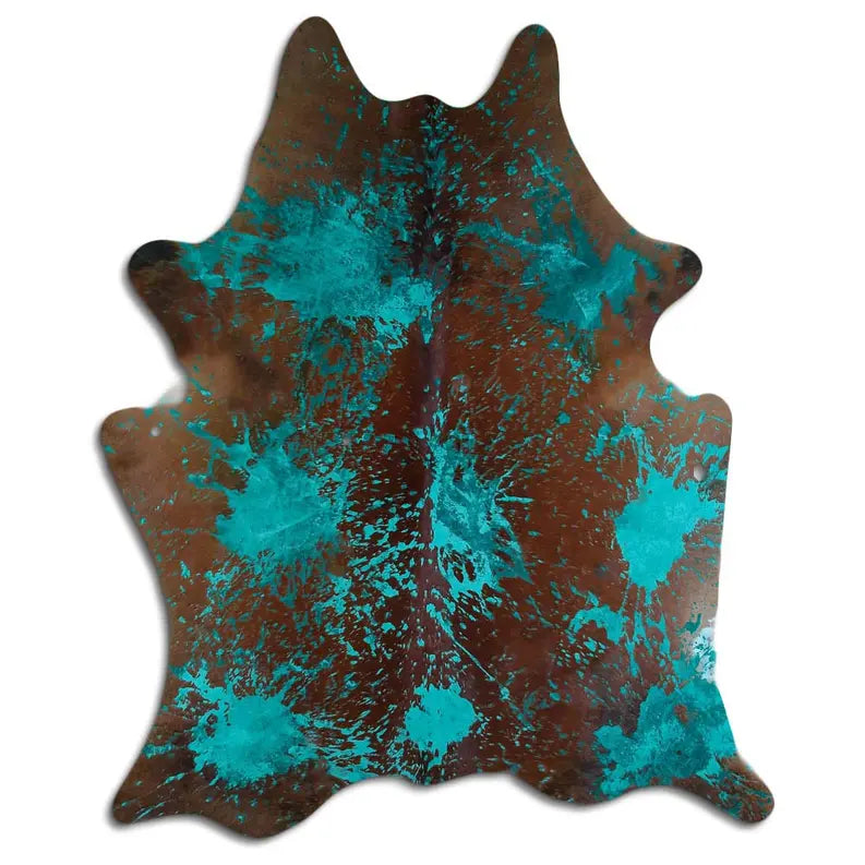 ACID WASHED HAIR ON COWHIDE DISTRESSED EMERALD GREEN MODA-DBK