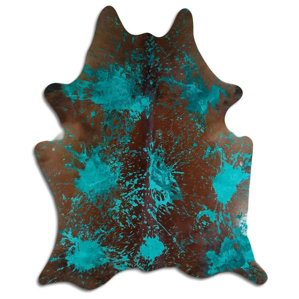 ACID WASHED HAIR ON COWHIDE DISTRESSED EMERALD GREEN MODA-DBK