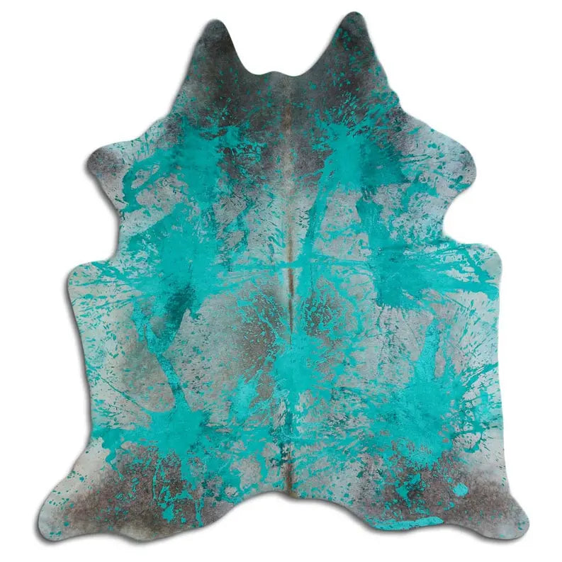 ACID WASHED HAIR ON COWHIDE DISTRESSED EMERALD GREEN MODA-DBK