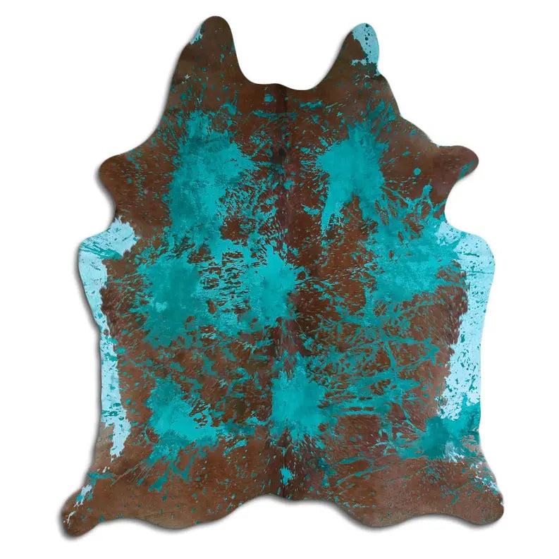 ACID WASHED HAIR ON COWHIDE DISTRESSED EMERALD GREEN MODA-DBK