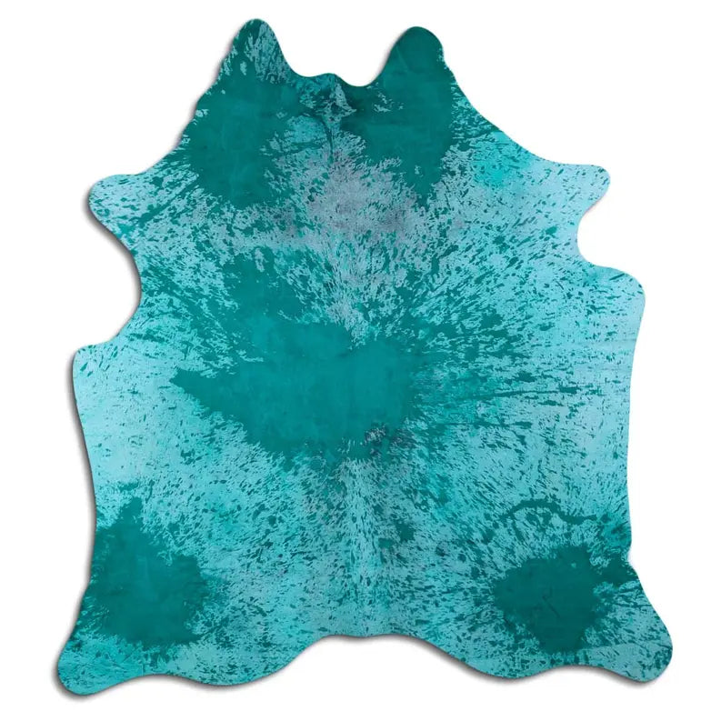 ACID WASHED HAIR ON COWHIDE DISTRESSED EMERALD GREEN MODA-DBK
