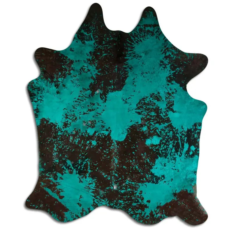 ACID WASHED HAIR ON COWHIDE DISTRESSED EMERALD GREEN MODA-DBK