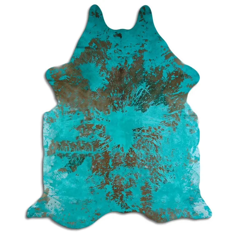 ACID WASHED HAIR ON COWHIDE DISTRESSED EMERALD GREEN MODA-DBK