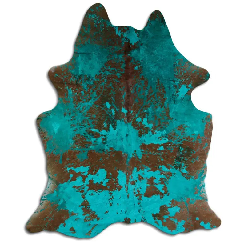 ACID WASHED HAIR ON COWHIDE DISTRESSED EMERALD GREEN MODA-DBK