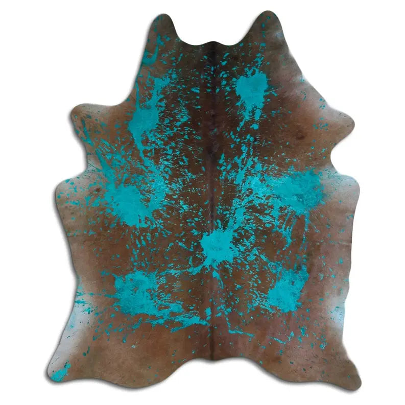 ACID WASHED HAIR ON COWHIDE DISTRESSED EMERALD GREEN MODA-DBK