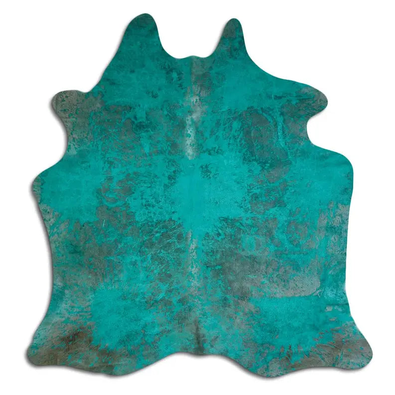 ACID WASHED HAIR ON COWHIDE DISTRESSED EMERALD GREEN MODA-DBK