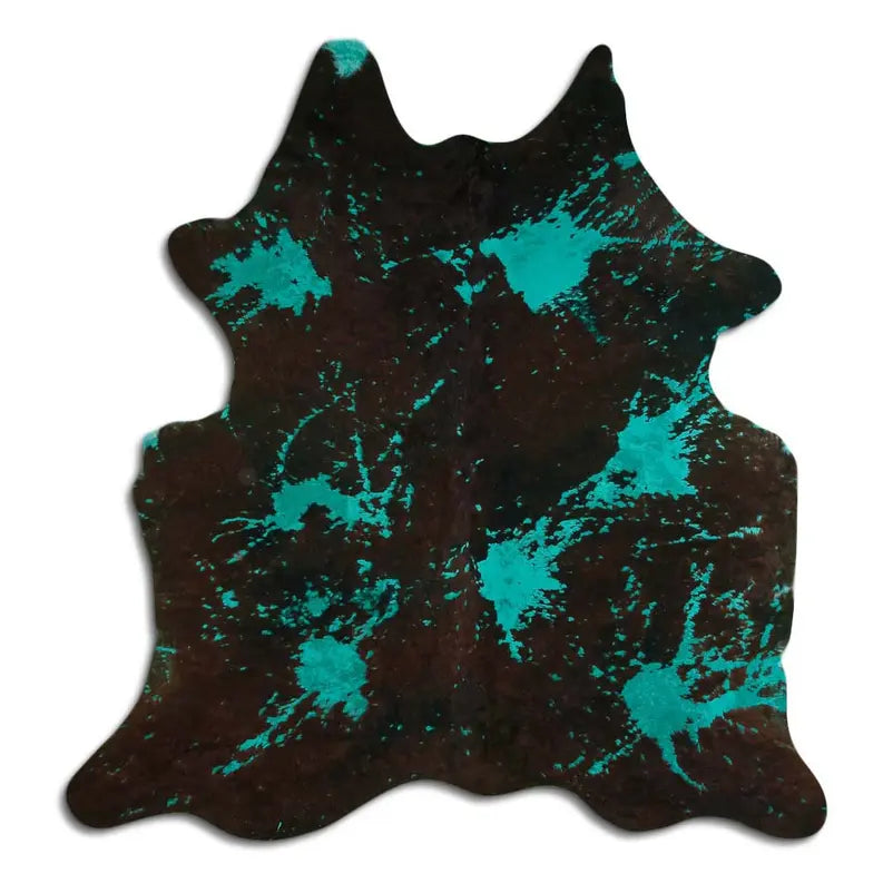 ACID WASHED HAIR ON COWHIDE DISTRESSED EMERALD GREEN MODA-DBK
