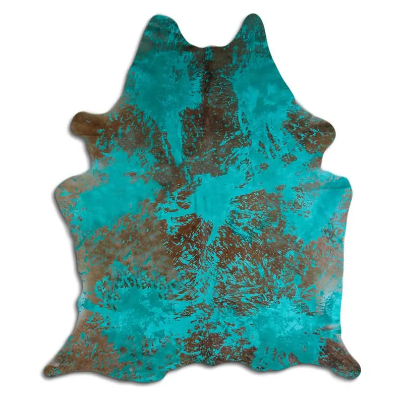 ACID WASHED HAIR ON COWHIDE DISTRESSED EMERALD GREEN MODA-DBK