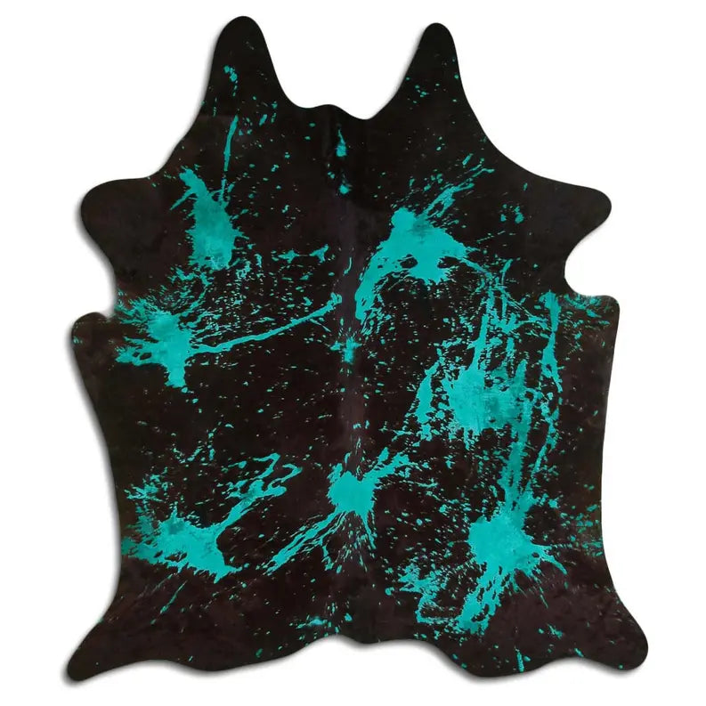 ACID WASHED HAIR ON COWHIDE DISTRESSED EMERALD GREEN MODA-DBK