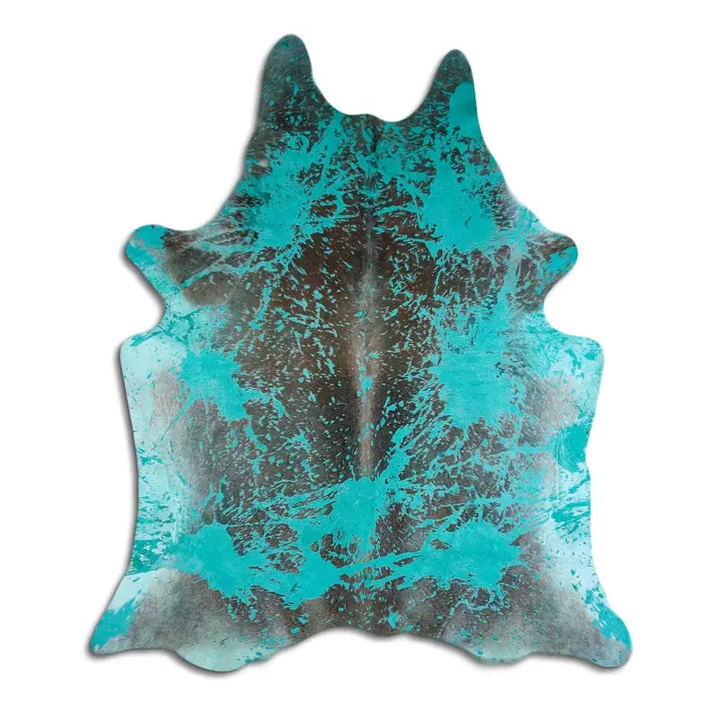 ACID WASHED HAIR ON COWHIDE DISTRESSED EMERALD GREEN MODA-DBK