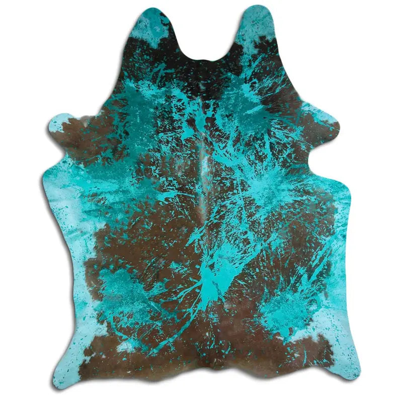 ACID WASHED HAIR ON COWHIDE DISTRESSED EMERALD GREEN MODA-DBK