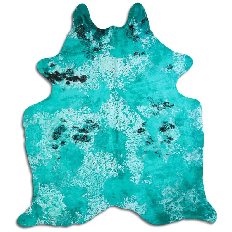 ACID WASHED HAIR ON COWHIDE DISTRESSED EMERALD GREEN MODA-DBK
