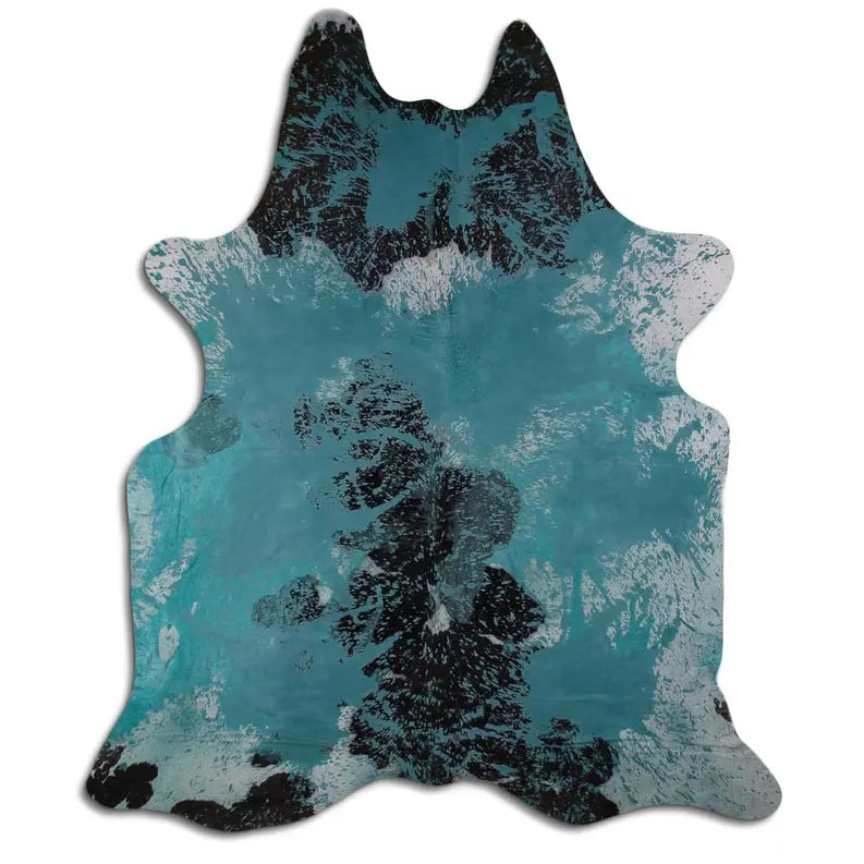 ACID WASHED HAIR ON COWHIDE DISTRESSED EMERALD GREEN MODA-DBK