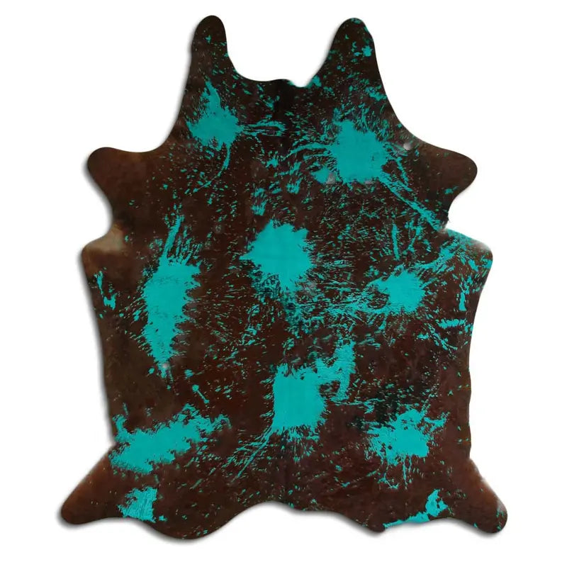 ACID WASHED HAIR ON COWHIDE DISTRESSED EMERALD GREEN MODA-DBK