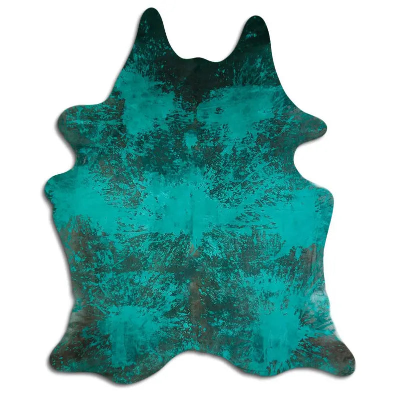 ACID WASHED HAIR ON COWHIDE DISTRESSED EMERALD GREEN MODA-DBK