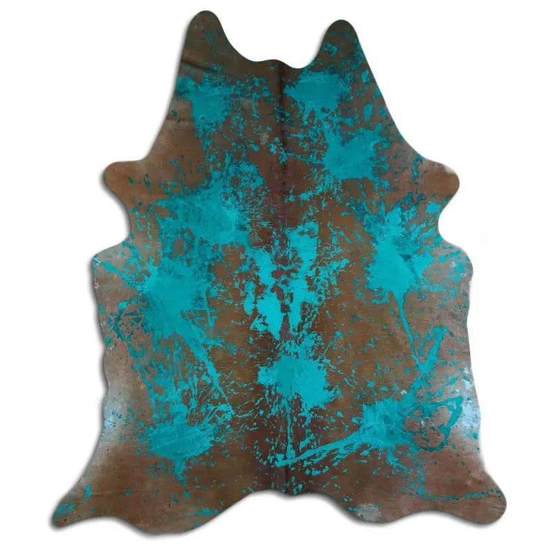 ACID WASHED HAIR ON COWHIDE DISTRESSED EMERALD GREEN MODA-DBK