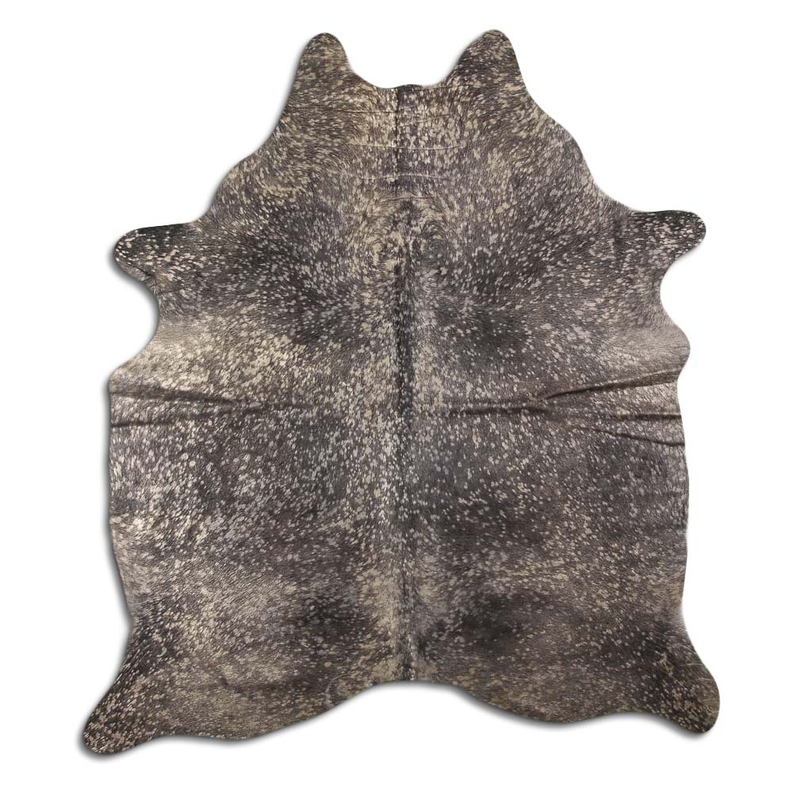 ACID WASHED HAIR ON COWHIDE GOLD METALLIC ON BLACK MODA-DBK