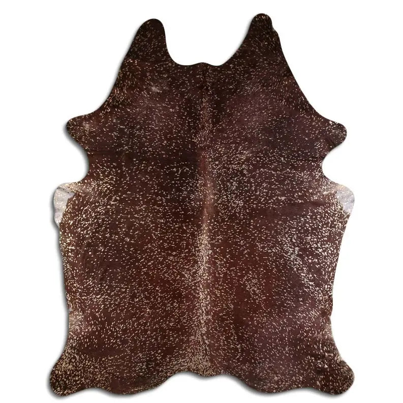 ACID WASHED HAIR ON COWHIDE GOLD METALLIC ON BROWN MODA-DBK