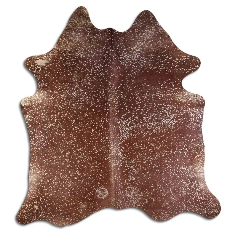 ACID WASHED HAIR ON COWHIDE GOLD METALLIC ON BROWN MODA-DBK