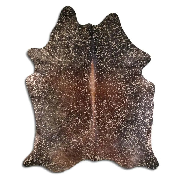 ACID WASHED HAIR ON COWHIDE GOLD METALLIC ON BROWN MODA-DBK