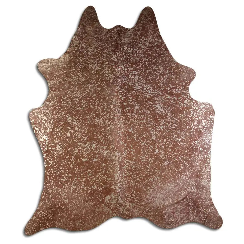 ACID WASHED HAIR ON COWHIDE GOLD METALLIC ON BROWN MODA-DBK
