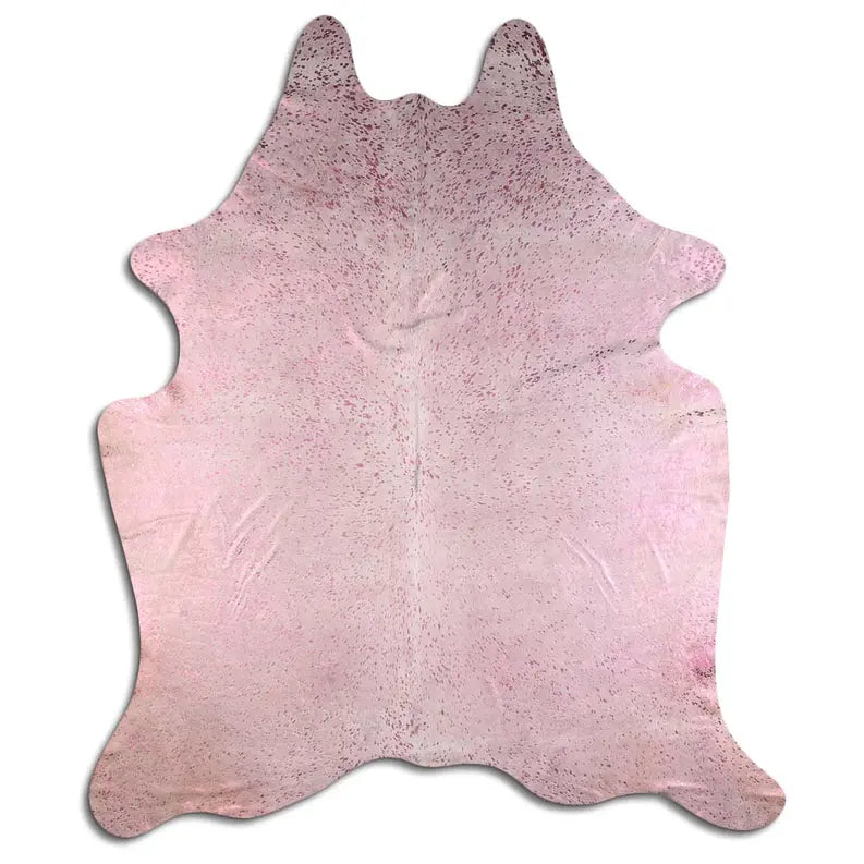 ACID WASHED HAIR ON COWHIDE PINK METALLIC ON WHITE MODA-DBK