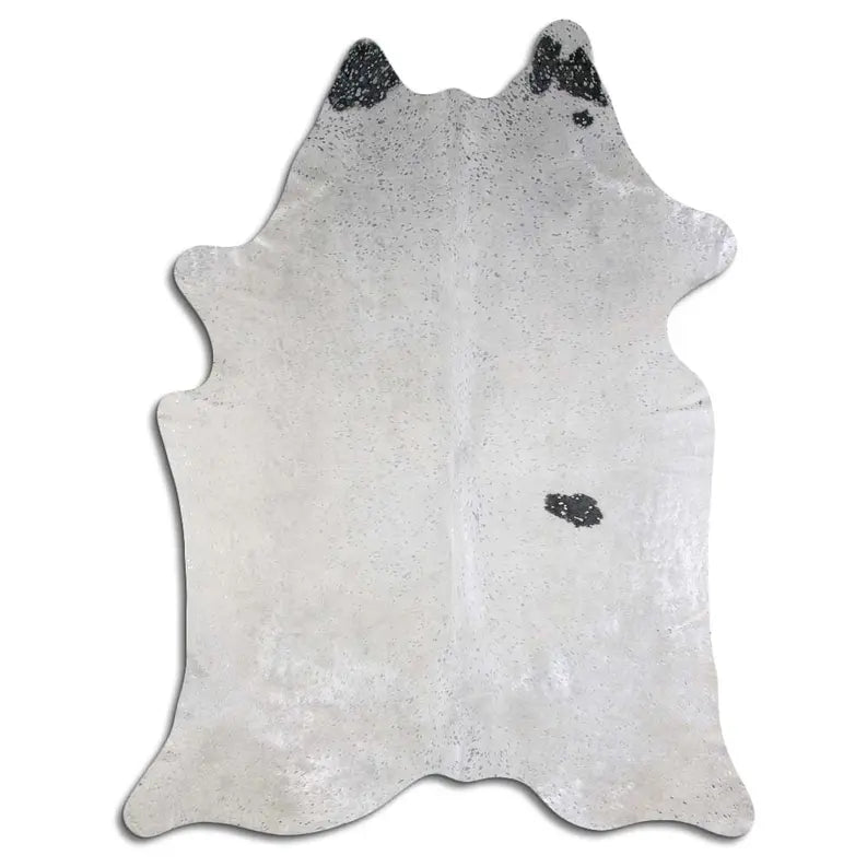 ACID WASHED HAIR ON COWHIDE SILVER METALLIC ON BLACK AND WHITE MODA-DBK