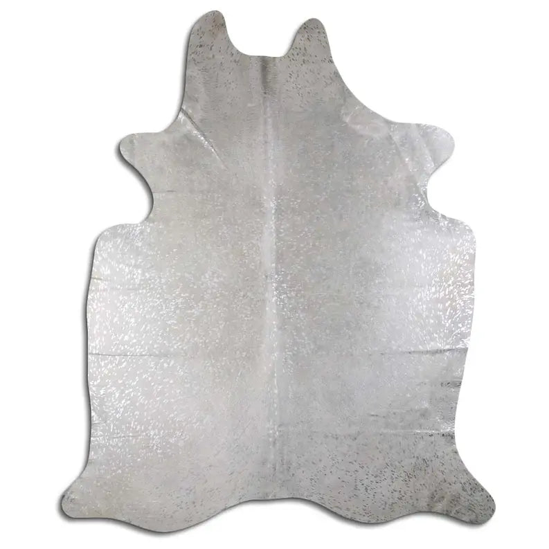 ACID WASHED HAIR ON COWHIDE SILVER METALLIC ZEBRA ON WHITE MODA-DBK