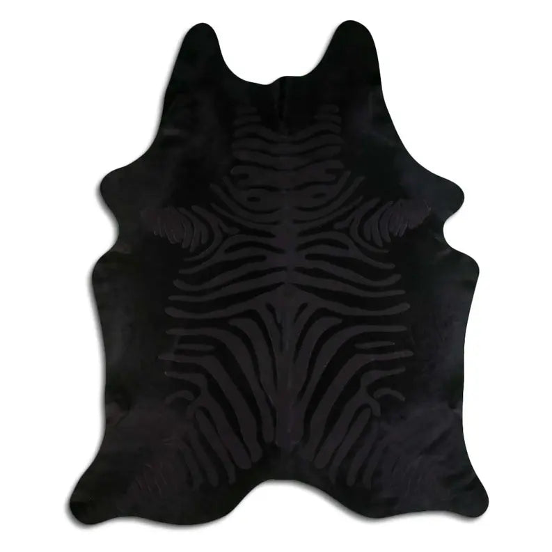 ACID WASHED HAIR ON COWHIDE ZEBRA DISTRESSED BLACK ON BLACK MODA-DBK