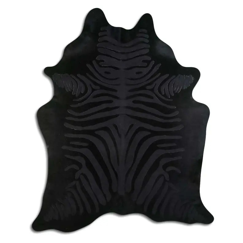 ACID WASHED HAIR ON COWHIDE ZEBRA DISTRESSED BLACK ON BLACK MODA-DBK