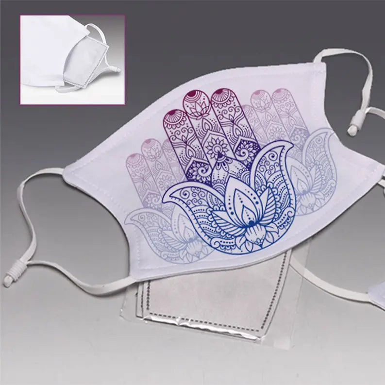 ADJUSTABLE Hamsa Face Mask LIANE FRIED STUDIO