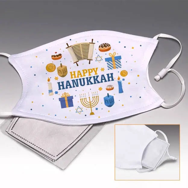 ADJUSTABLE Happy Hanukkah Face Mask LIANE FRIED STUDIO