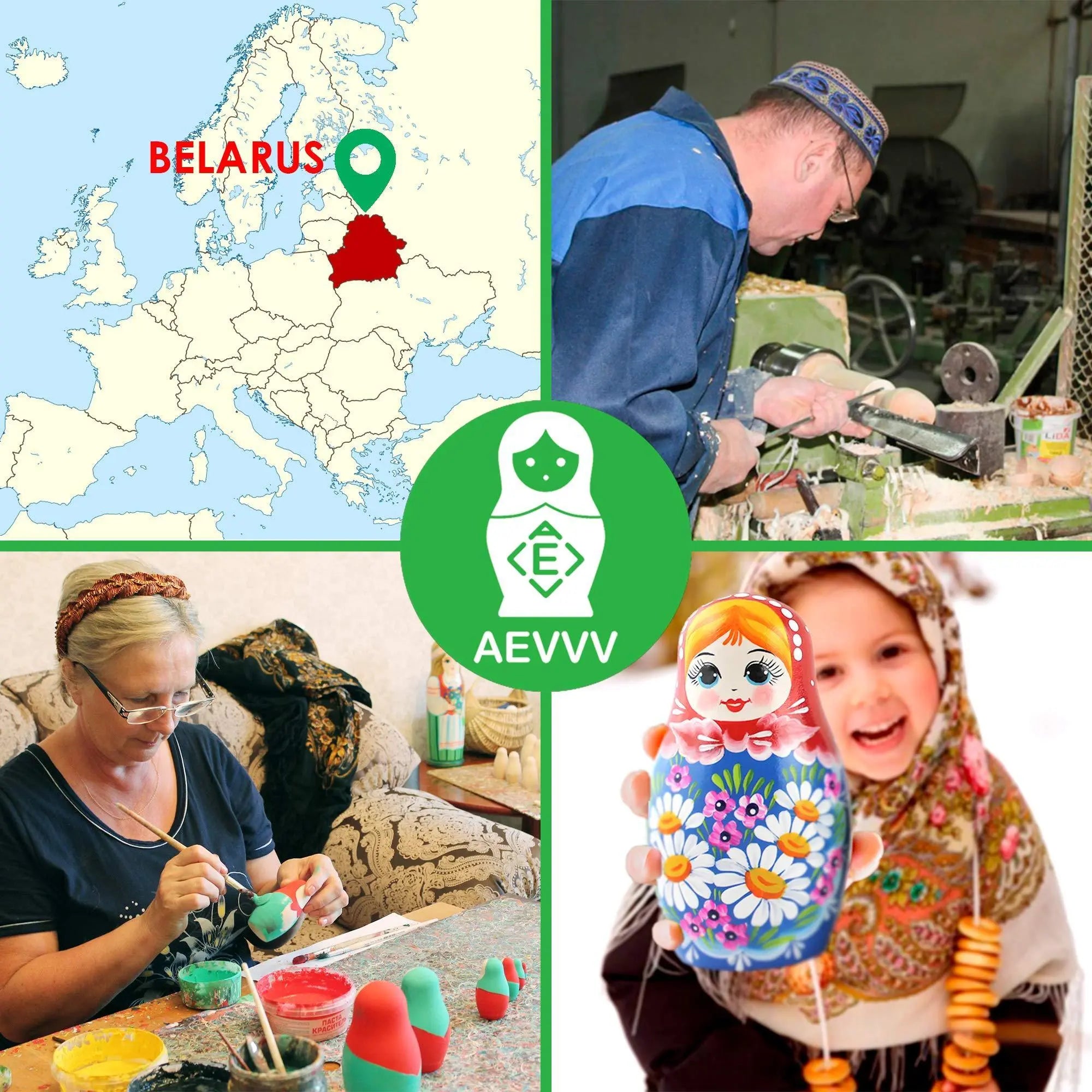 AEVVV Russian Nesting Dolls Handmade Matryoshka Dolls 5.3 in   Traditional Russian Nesting Dolls for Kids   Stacking Nesting Doll Set 7 pcs Aevvv