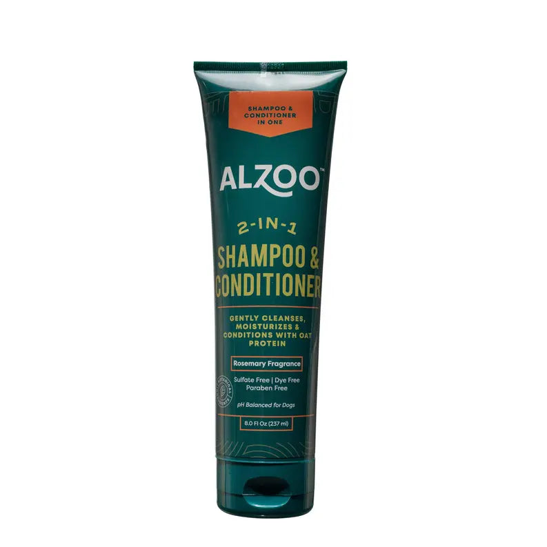 ALZOO Plant-Based 2-in-1 Shampoo with Conditioner for Dogs, 8oz ALZOO