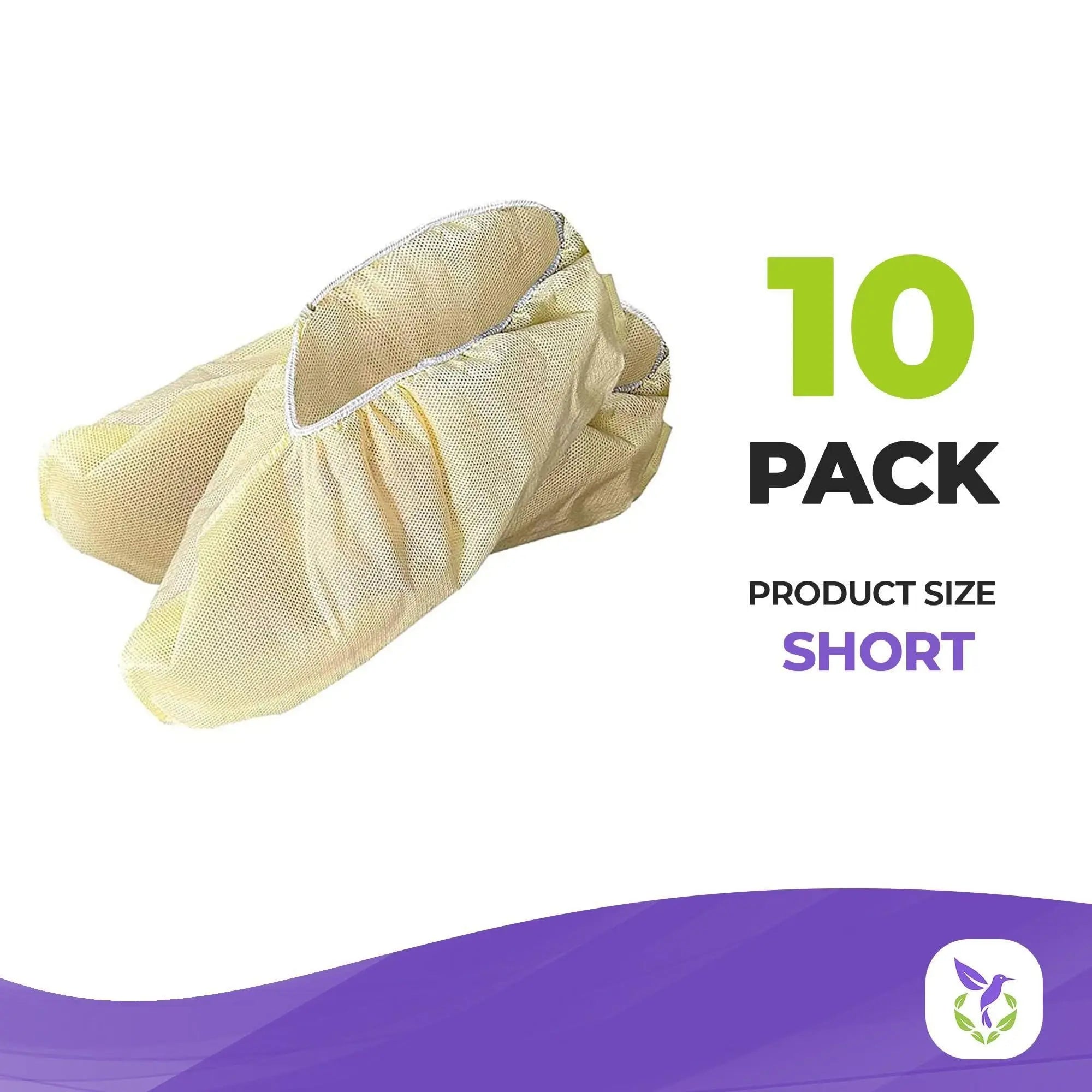 AMZ Disposable Shoe Covers Knee Length. 20 Pack Yellow Surgical Boot Covers Disposable. PP   PE 82 GSM Waterproof Shoe Booties Disposable. Disposable Boot Covers with Fixation Ties Elastic Band Amz Medical Supply