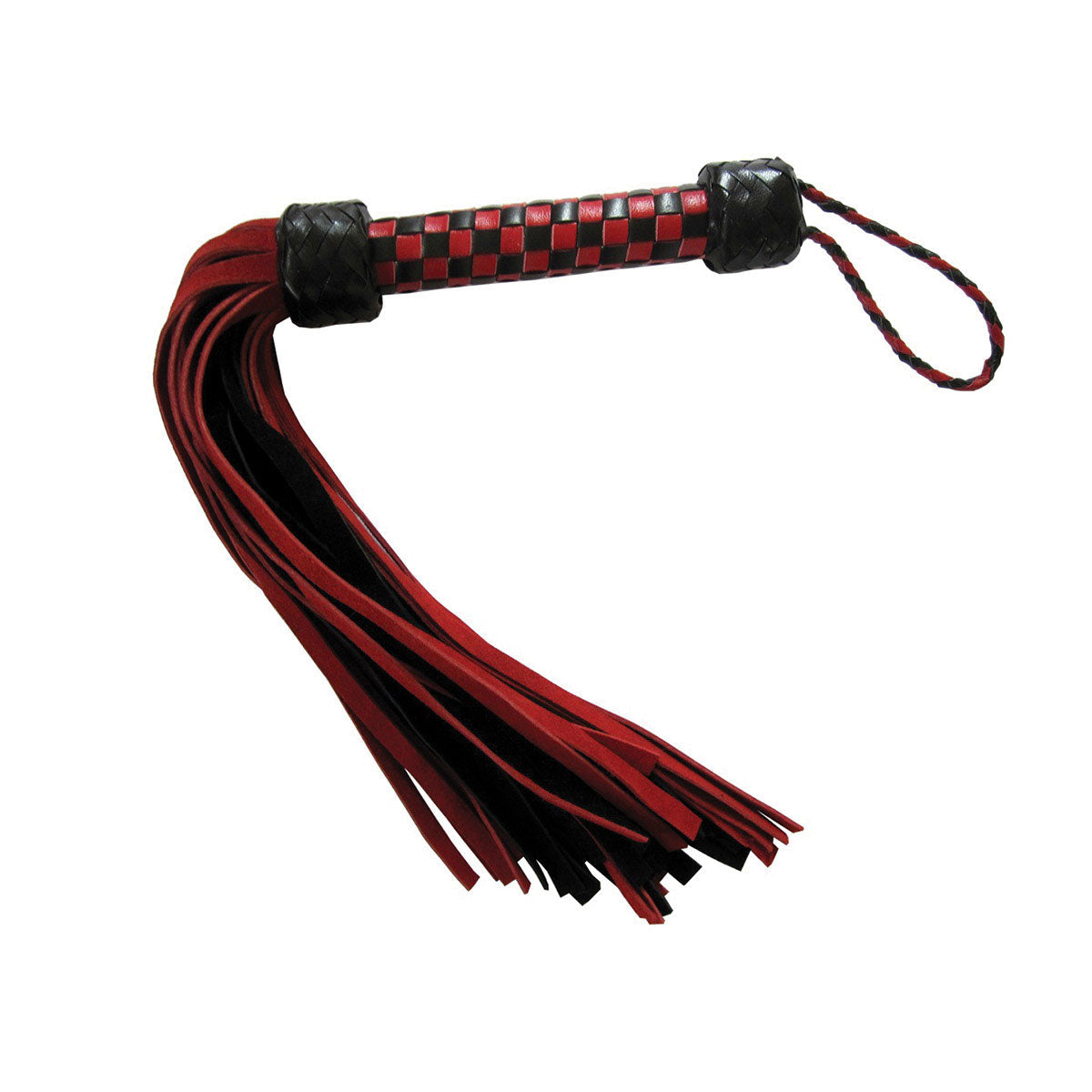 Short Suede Flogger - Red/Black Ruff Doggie Styles