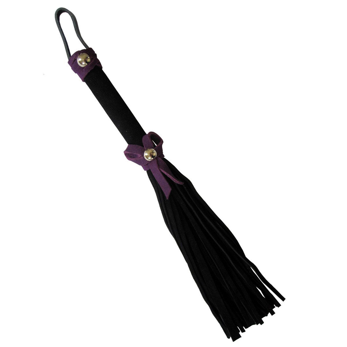 Love Knot Mini Flogger w/ Bow - Black w/Purple Bow Ruff Doggie Styles