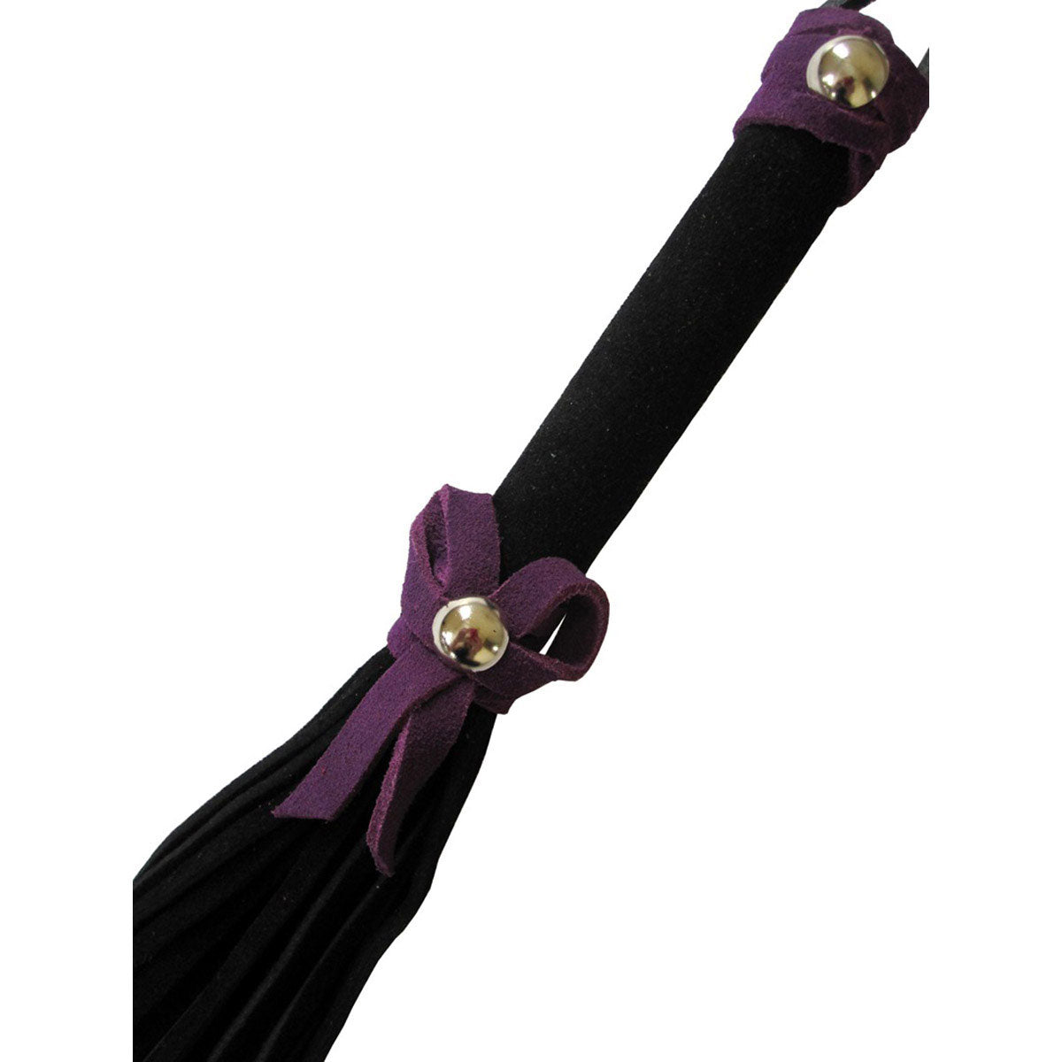 Love Knot Mini Flogger w/ Bow - Black w/Purple Bow Ruff Doggie Styles