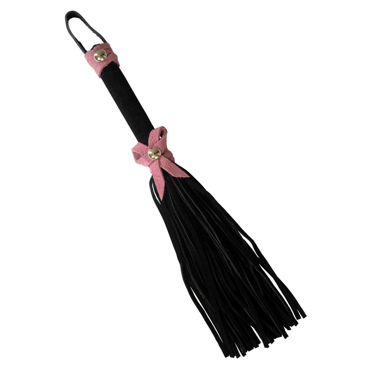 Love Knot Mini Flogger w/ Bow - Black w/Pink Bow Ruff Doggie Styles