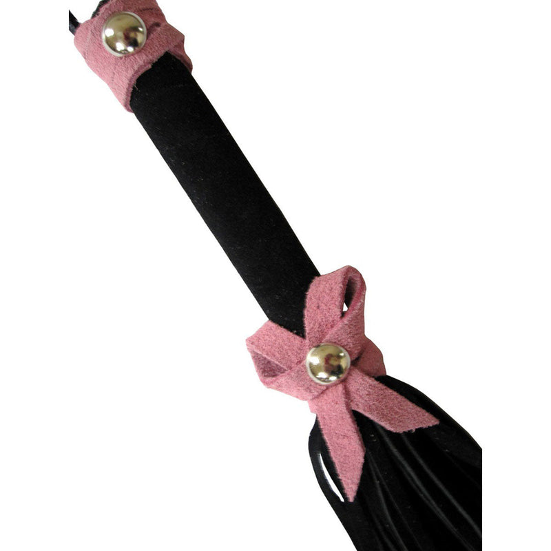 Love Knot Mini Flogger w/ Bow - Black w/Pink Bow Ruff Doggie Styles