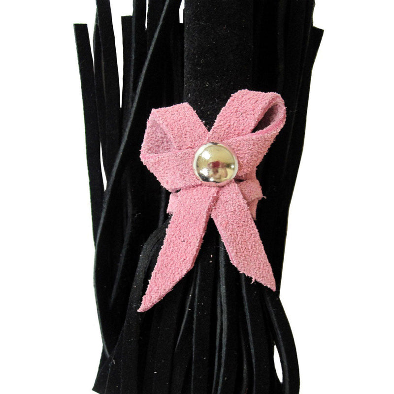 Love Knot Mini Flogger w/ Bow - Black w/Pink Bow Ruff Doggie Styles