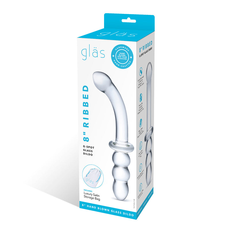 GLAS Ribbed G-Spot Glass Dil 8" Glas