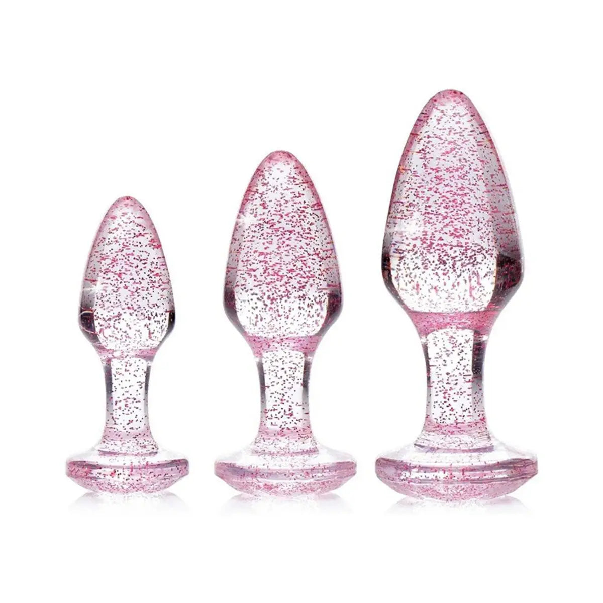 A&E Glitter Gem Butt Plug Set Pink - GreatEagleInc